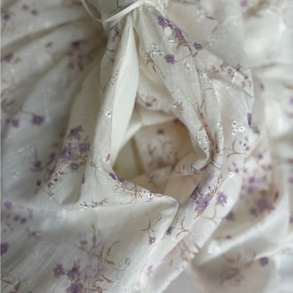 Elegant Cream Floral Maxi Dress corset waist size S - Picture 12 of 13